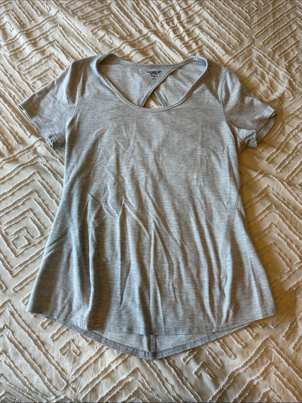 Old Navy Heather Gray Short Sleeve Scoop Neck Tee